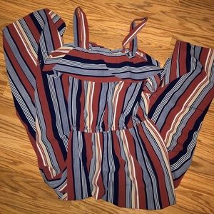 Striped Full Length Romper